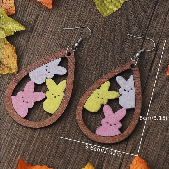 Easter Bunny Dangle Earrings - Picture 2 of 2